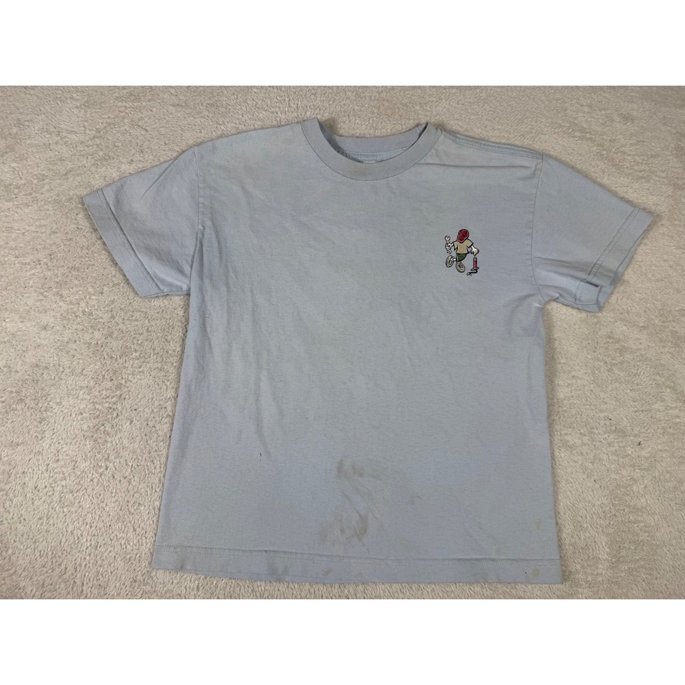 Gap Graphic T-Shirt Kids Medium Blue BMX Biking Retro Skater Tee